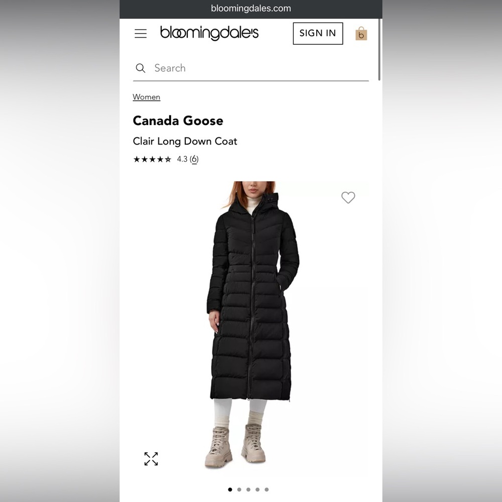 NWT Canada Goose Clair Long Black Coat